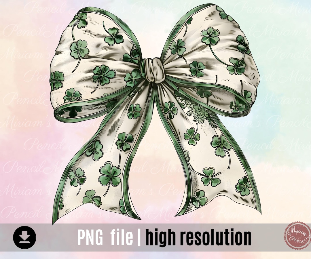 Shamrock Ribbon PNG: St Patrick's Day Digital Art (SVG) - Etsy