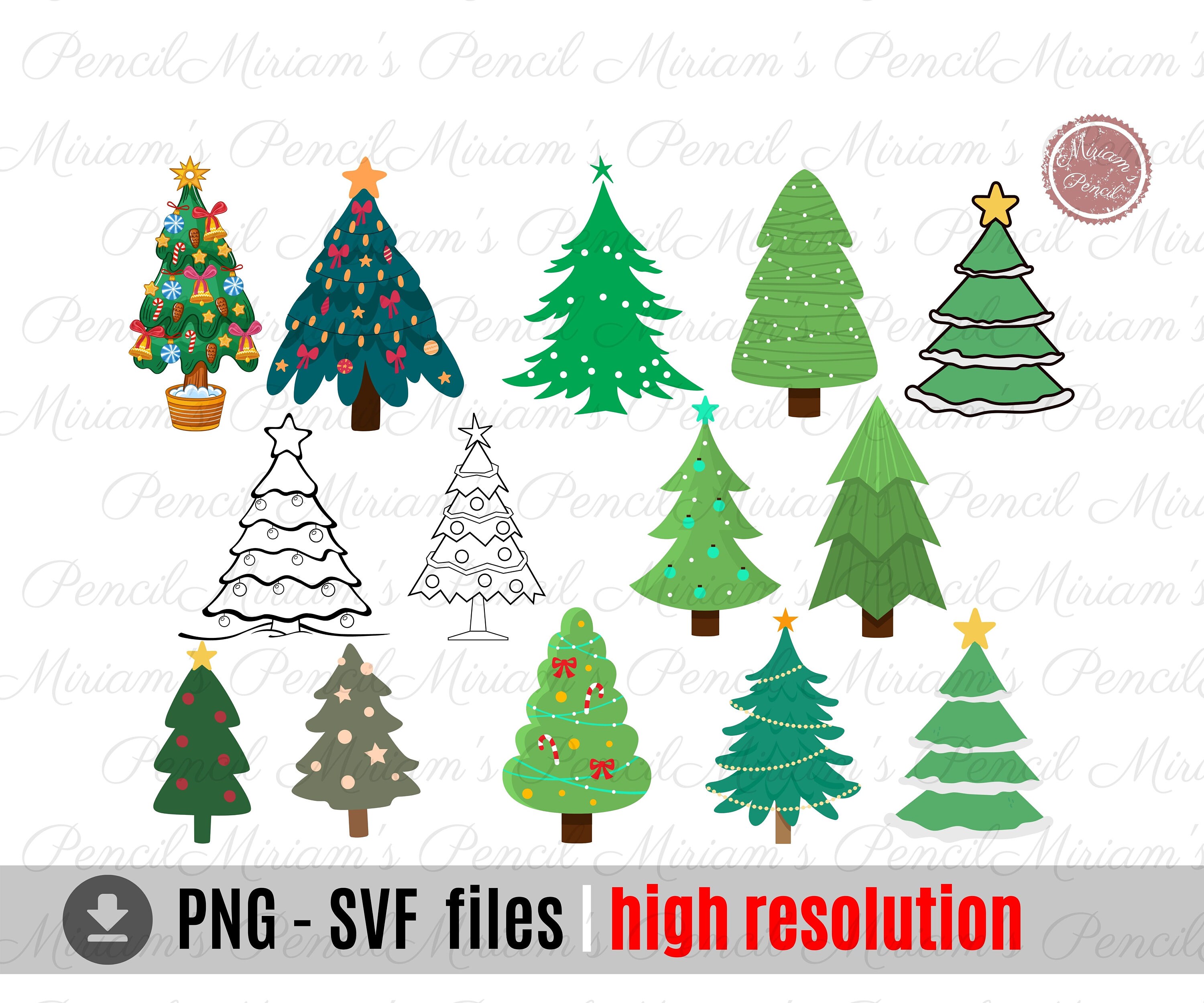 Christmas Trees Cut File, Christmas Tree SVG Bundle, Christmas SVG, Christmas Tree Silhouette