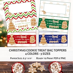 Weihnachts Leckerlibeutel Topper Label | Ein kleiner Leckerbissen-Weihnachtskeksdeckel | Goodie Bag Label | Klasse Geschenke | Cookie-Geschenkaufkleber