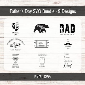 Vaderdag SVG PNG Bundel | DIY papa cadeau | Papa Beer | Eerste Vaderdag | Beste vader ooit | Vissen Wandelen Vader | Digitaal downloaden |