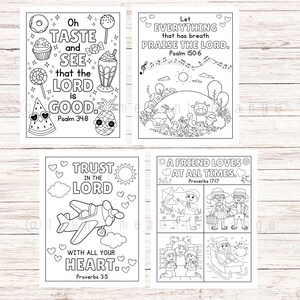 Bible Verse Coloring Pages for Kids | Memory Verse Coloring Pages | Sunday School Activity | 37 Scripture Christian Homeschool Coloring Book image 8