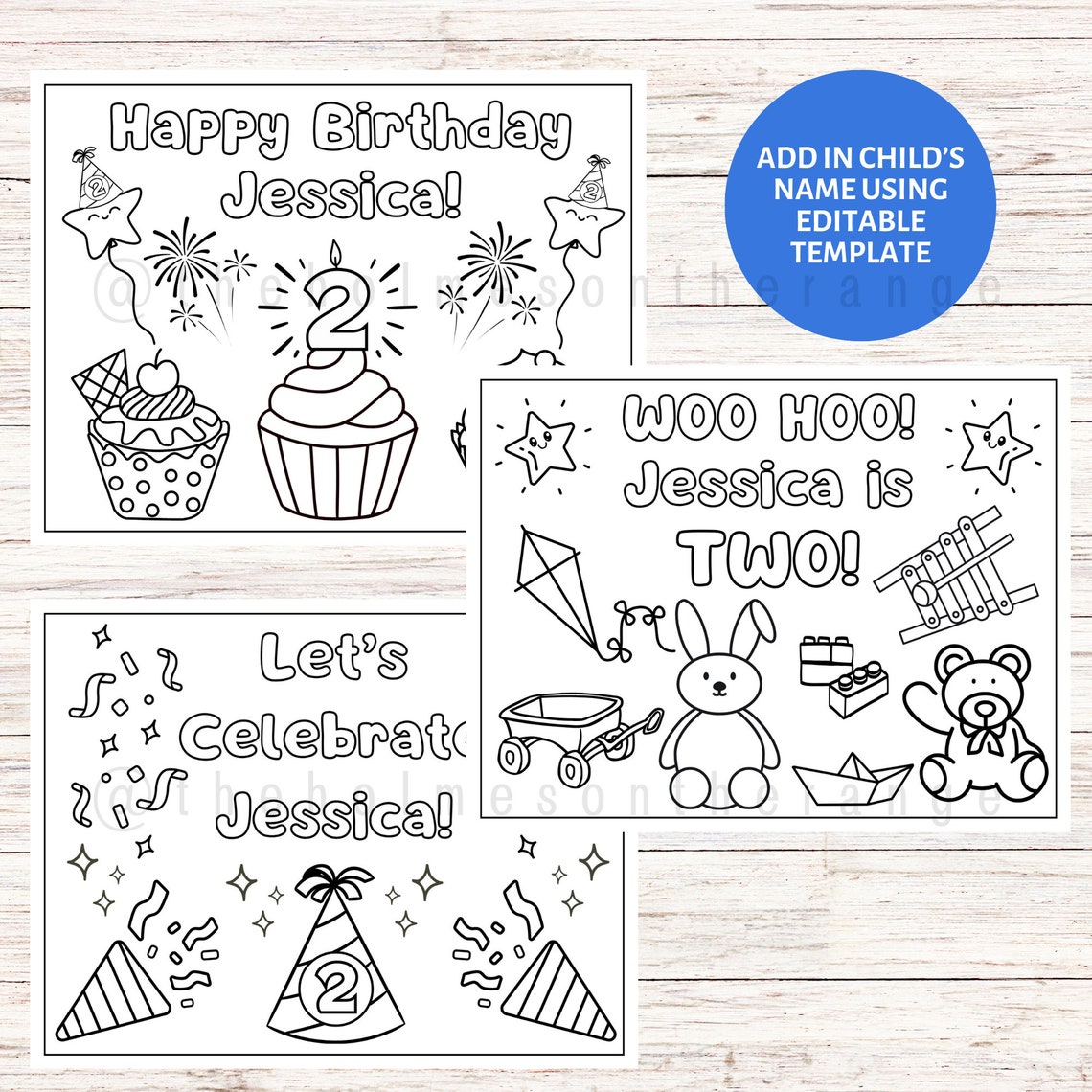 Birthday Party Coloring Sheets for Kids 2nd Birthday Printable Kids ...