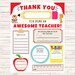 Teacher Appreciation Week Printable | Teacher Appreciation Gift Thank ...