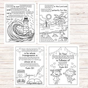 Bible Verse Coloring Pages for Kids | Memory Verse Coloring Pages | Sunday School Activity | 37 Scripture Christian Homeschool Coloring Book image 7