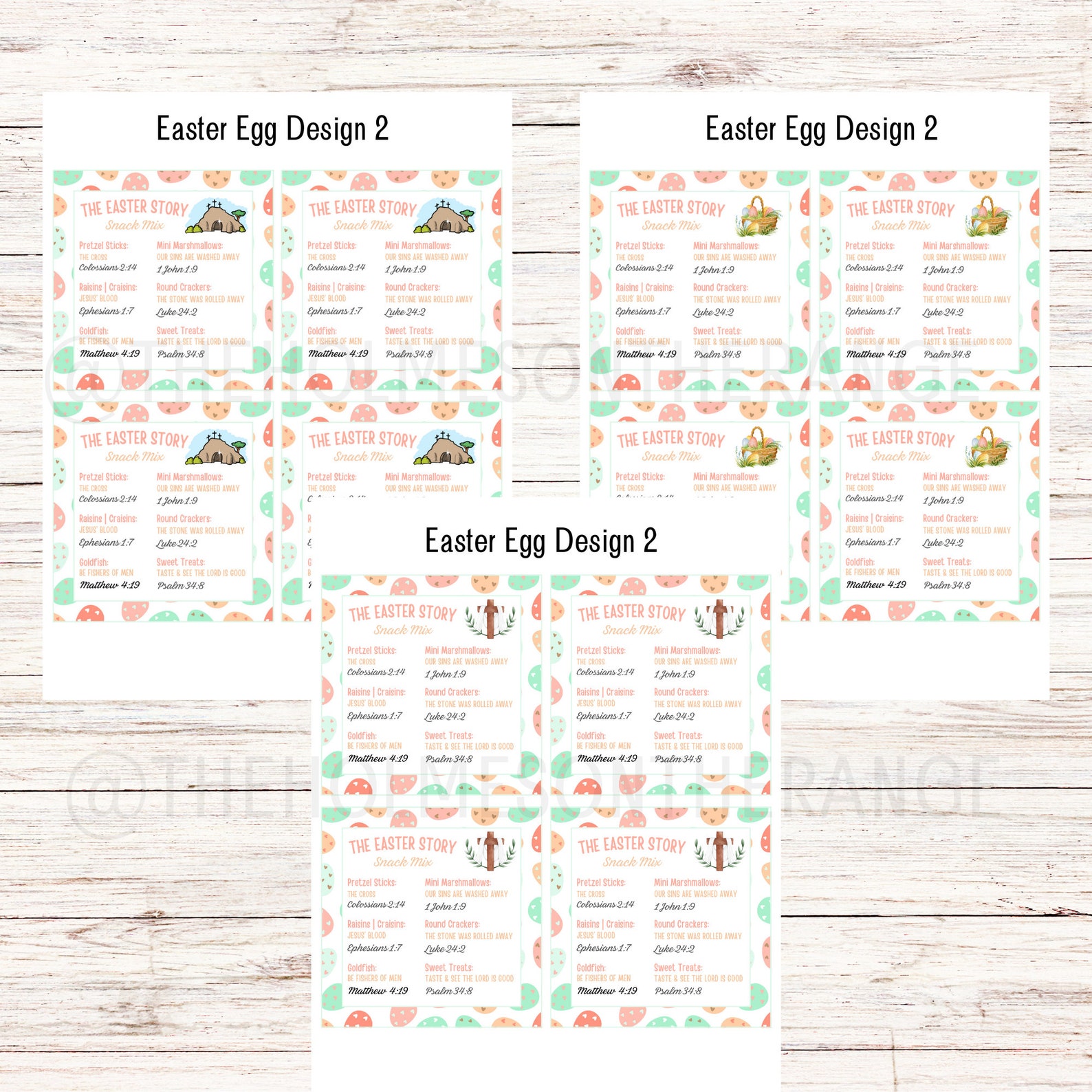 Easter Story Snack Mix Printable Tag 4 X 4 Easter Treat for Kids Sunday ...