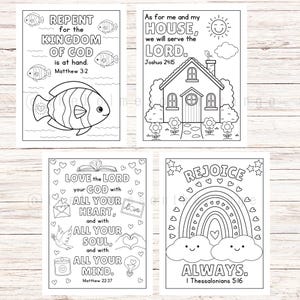 Bible Verse Coloring Pages for Kids | Memory Verse Coloring Pages | Sunday School Activity | 37 Scripture Christian Homeschool Coloring Book image 11