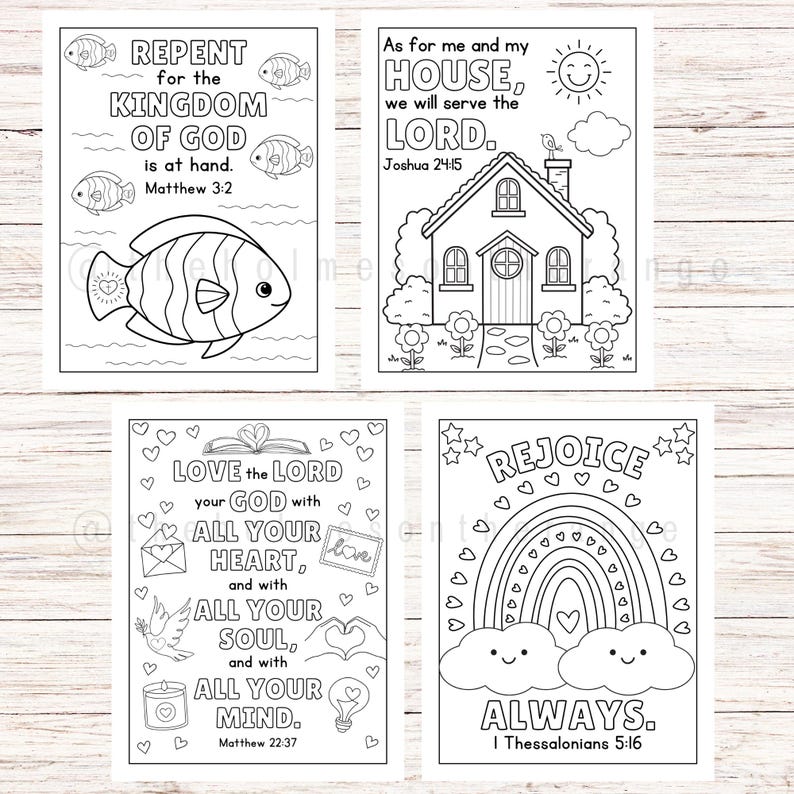 Bible Verse Coloring Pages for Kids | Memory Verse Coloring Pages | Sunday School Activity | 37 Scripture Christian Homeschool Coloring Book image 11