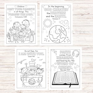 Bible Verse Coloring Pages for Kids | Memory Verse Coloring Pages | Sunday School Activity | 37 Scripture Christian Homeschool Coloring Book image 9
