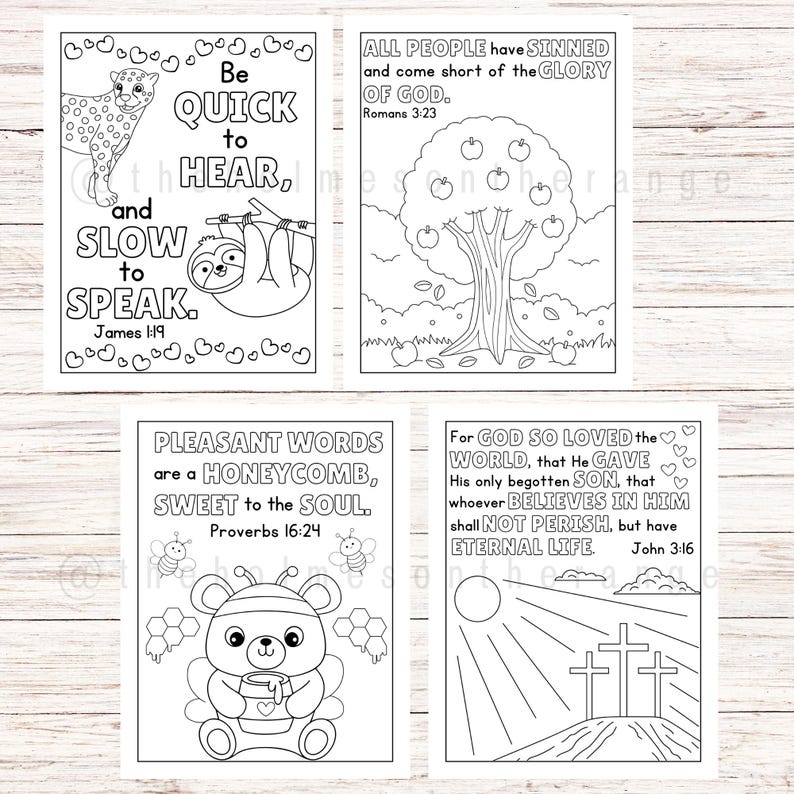 Bible Verse Coloring Pages for Kids | Memory Verse Coloring Pages | Sunday School Activity | 37 Scripture Christian Homeschool Coloring Book image 12