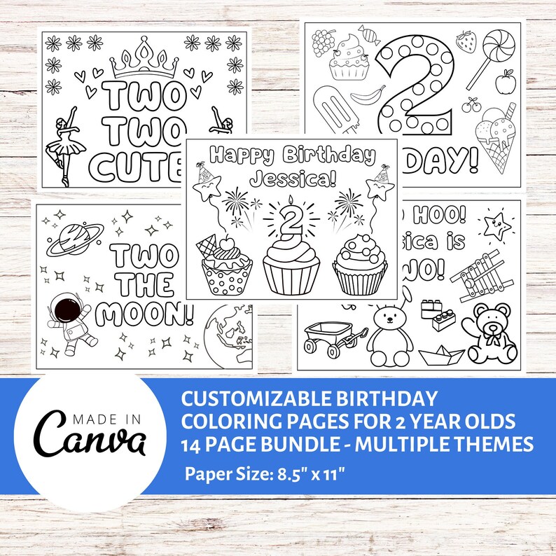 Birthday Party Coloring Sheets for Kids 2nd Birthday | Printable Kids ...
