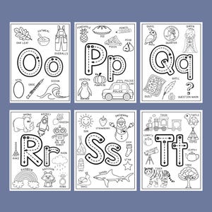 Alphabet Coloring Worksheets with Tracing Letters | Printable Digital Download | Handwriting Practice Letters | PreK Kindergarten | Toddlers image 5