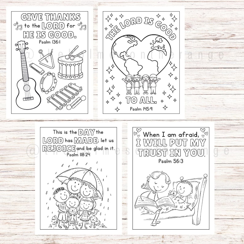Bible Verse Coloring Pages for Kids | Memory Verse Coloring Pages | Sunday School Activity | 37 Scripture Christian Homeschool Coloring Book image 6