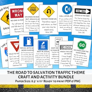 Road to Salvation Traffic Themed Evangelium-Präsentation für Kinder | Bibelhandwerk & Aktivitäten für die Heimschule Sonntagsschule | Ampel Handwerk
