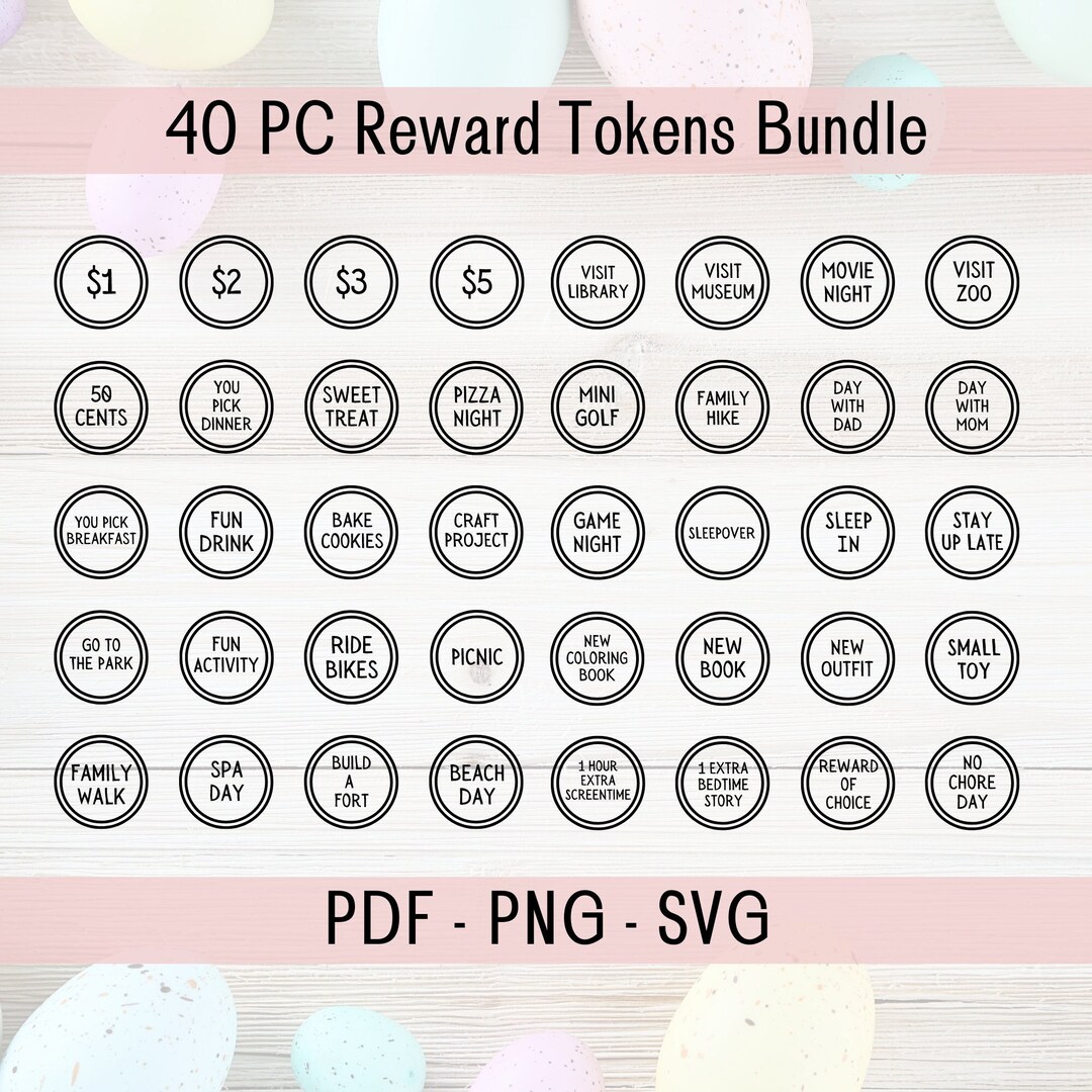 Easter Egg Reward Tokens Printable Easter Basket Token Digital Download