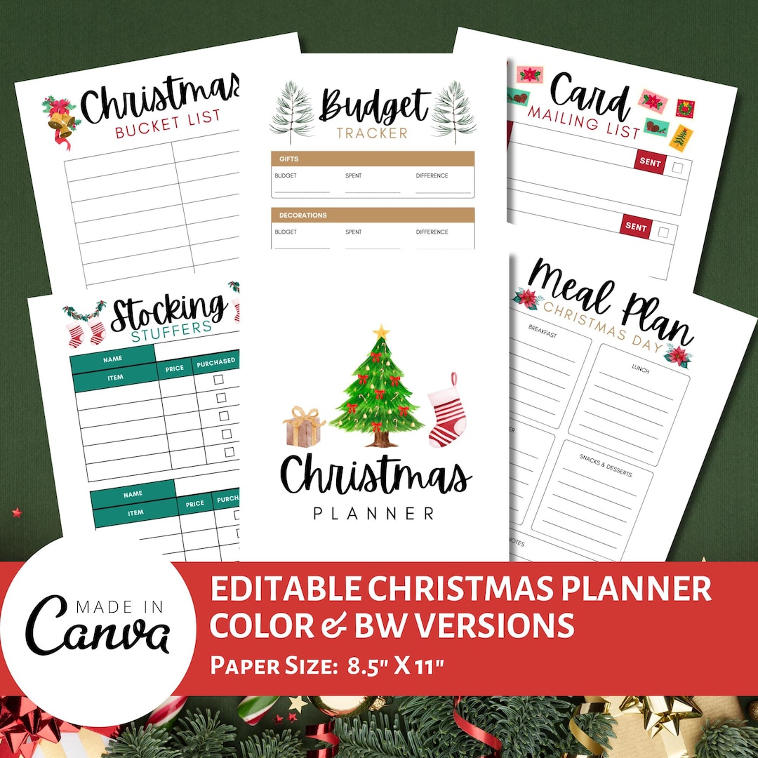 Christmas Planner Template | Printable Christmas Planner | Digital ...