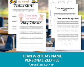 Custom Name Tracing Sheet Handwriting Practice | Personalized Name Tracing Sheet | Printable Handwriting Name Alphabet Numbers Sheets
