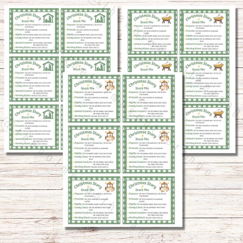 Christmas Story Snack Mix Printable Label Nativity Snack Mix Gift Tag Christmas Story Snack Mix Printable Label Nativity Snack Mix Gift Tag