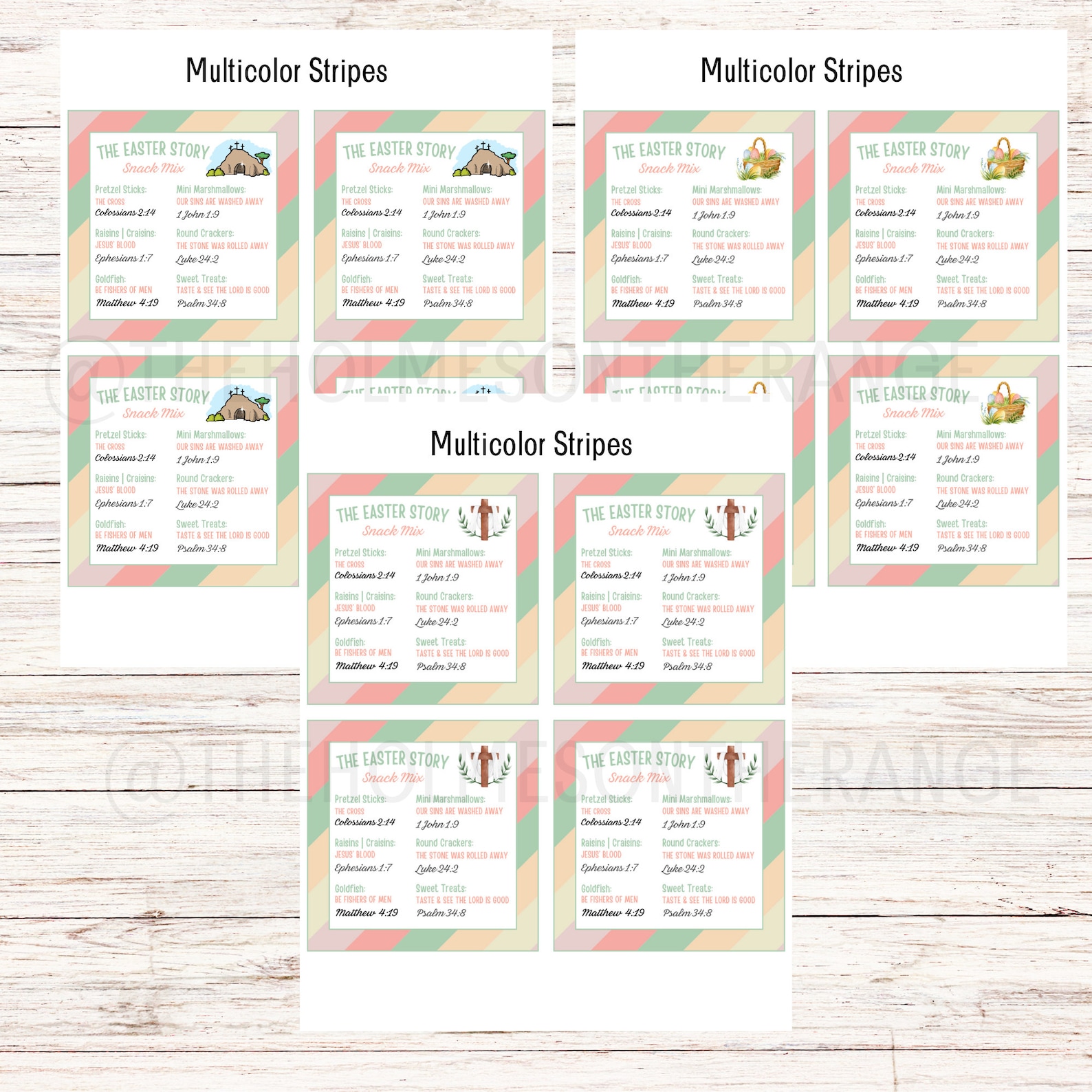 Easter Story Snack Mix Printable Tag 4 X 4 Easter Treat for Kids Sunday ...