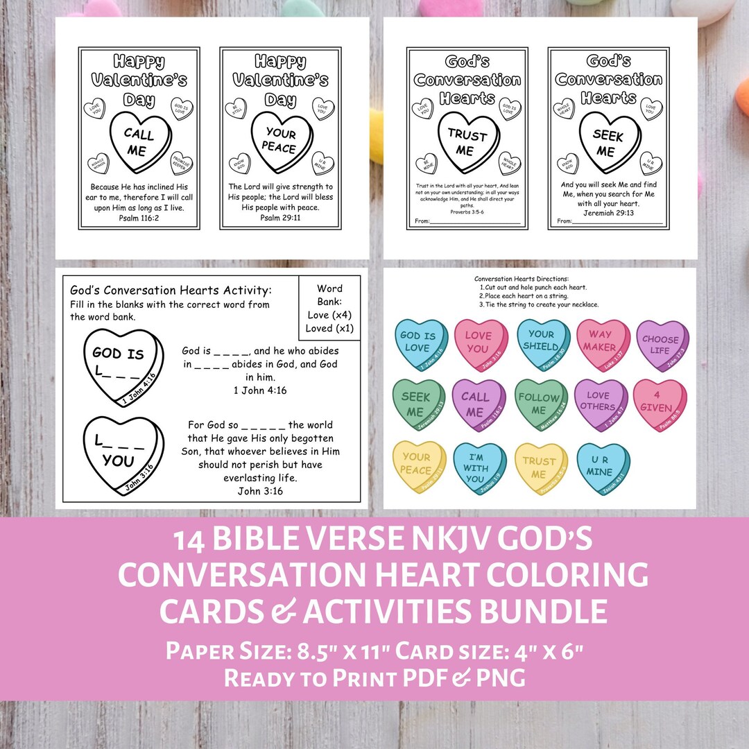 God s Conversation Hearts Printable Valentines Coloring Cards NKJV God s Conversation Hearts Printable Valentines Coloring Cards NKJV