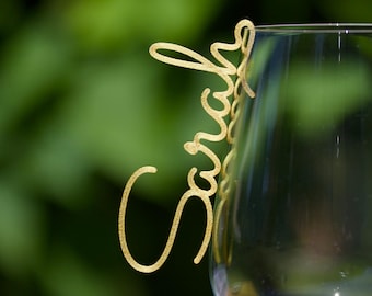 Personalisierte Platzkarte | Namensschild Glas Hochzeit | Glasanhänger Namen | Tischdeko Feier Geburtstag | Gastgeschenk Anhänger