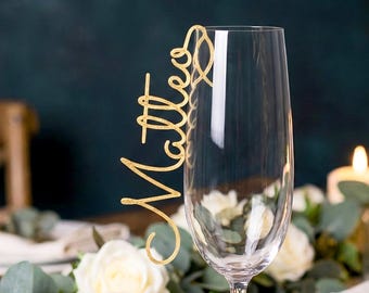 Namensschild für Konfirmation und Kommunion zum Einhängen ins Glas - Tischkarte Kommunion - Tischkarte Konfirmation - Ichthys - Taufe