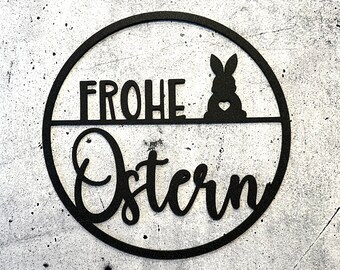 Türkranz "Frohe Ostern" mit Häschen - Osterdeko - Osterkranz - viele Farben - 25 cm