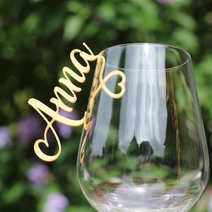 Namensschild zum Einhängen ins Glas - viele Farben - Tischkarten für Hochzeit, Geburtstag oder Firmenfeier