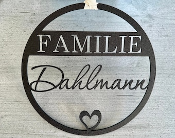 Familienschild - personalisiertes Türschild für Familien - viele Farben - 25 cm