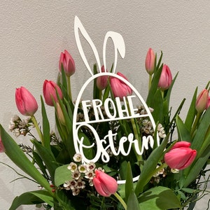 Türkranz Hasenohr mit Frohe Ostern Schriftzug Osterdeko Osterkranz Osterei viele Farben Bild 3