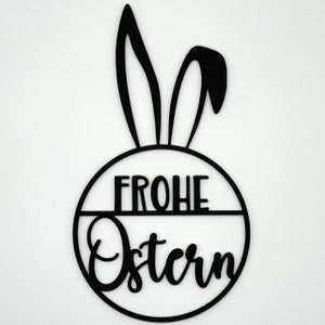 Türkranz Hasenohr mit Frohe Ostern Schriftzug Osterdeko Osterkranz Osterei viele Farben Bild 4