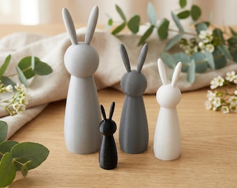 Schlichte Osterhasen-Deko - Moderne Osterdeko für dein Zuhause - Umweltfreundliche Häschen-Deko mit Textur