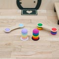 Mini Stapel-Elemente in Regenbogen-Farben | Wichtel Turnset mit Balancierboard & Steg | Zubehör Wichteltür und Puppenhaus | 3D Druck product logo