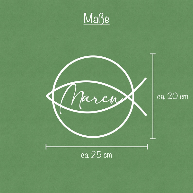 Personalisierter Kranz für Taufe, Kommunion oder Konfirmation personalisiert mit Namen viele Farben Dekoration Kommunion Ichthys imagen 8