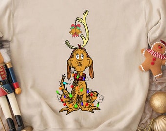 Grinch Max Dog Reindeer Sweatshirt Grinch Max Dog Unisex T-shirt Grinch Xmas Hoodie Shirt Gift Grinch Lover Shirt Gift Cute Max Do Shirt