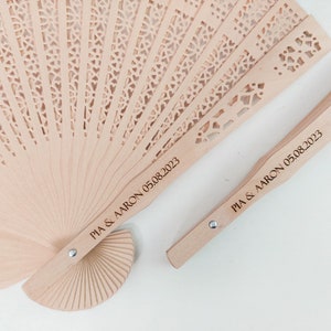 25 Pcs Bulk Wedding Fans Summer Unique Rustic Wedding Favors Personalized Favors For Guests in Bulk Custom Hand Fan Bridal Shower Favors image 3