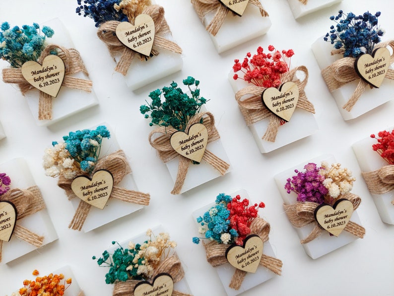 50 PCS Wedding Favors for Guests Bulk Favors Floral Soap Favors, Bridal Shower Favors, Personalized Wedding Favors Baby Shower Favors image 1