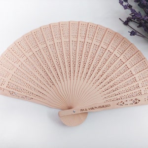 25 Pcs Bulk Wedding Fans Summer Unique Rustic Wedding Favors Personalized Favors For Guests in Bulk Custom Hand Fan Bridal Shower Favors image 4