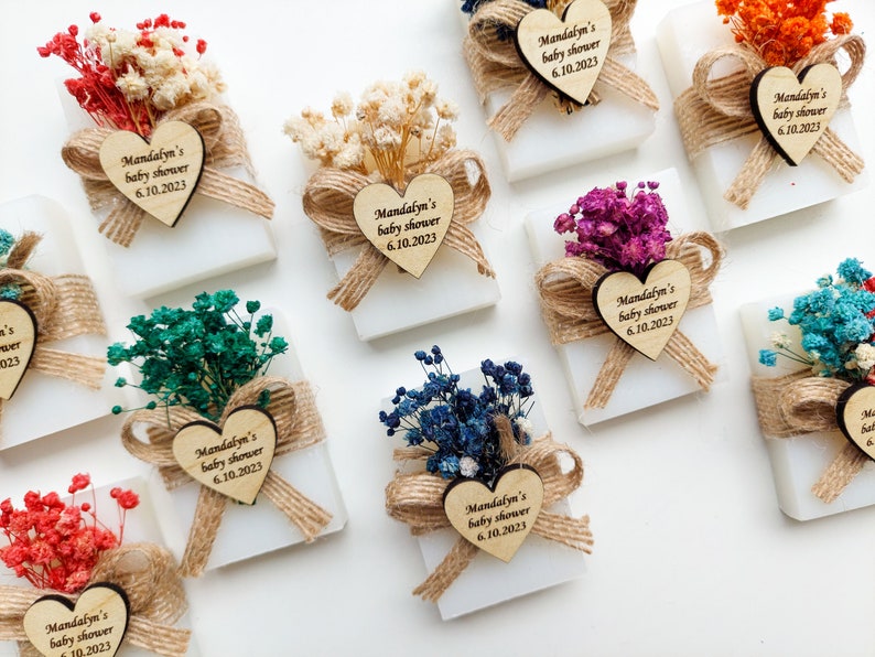 50 PCS Wedding Favors for Guests Bulk Favors Floral Soap Favors, Bridal Shower Favors, Personalized Wedding Favors Baby Shower Favors image 8