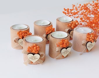 Wedding candle favors Personalized candle favors Custom wedding candles Rustic candle favors Tea light wedding favors