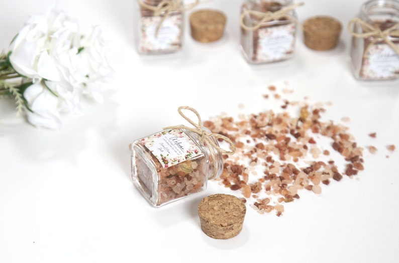 Rose Bridal Shower Gifts Vegan Wedding Favors Bath Salt Favors Bulk Wedding Favors Individual Engagement Favors in Bulk Rose Bridal Gift image 5