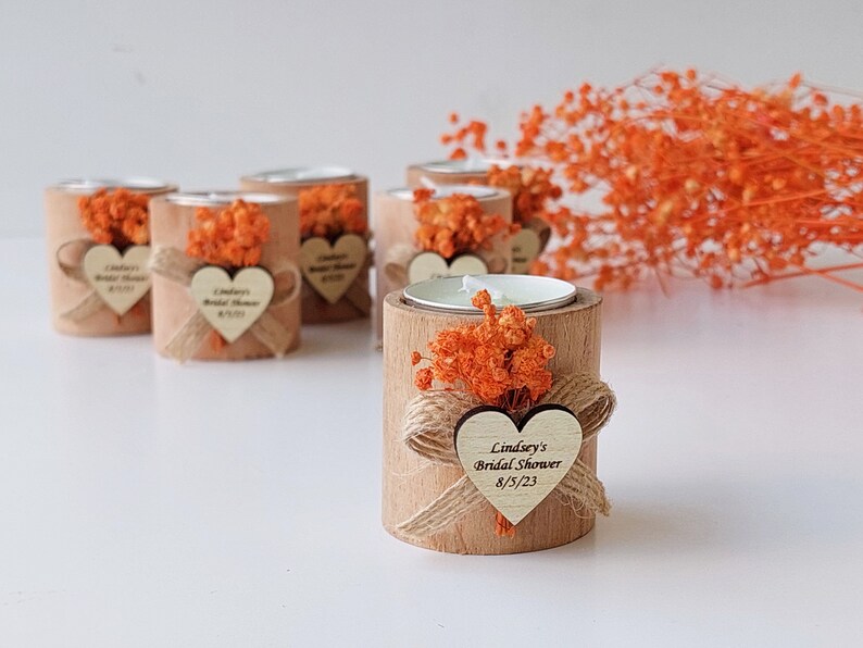 50 PCS Wedding candle favors Personalized candle favors Rustic candle favors Bridal shower candle favors Vintage candle favors image 3