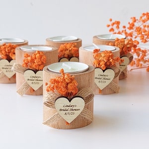 50 PCS Wedding candle favors Personalized candle favors Rustic candle favors Bridal shower candle favors Vintage candle favors image 1