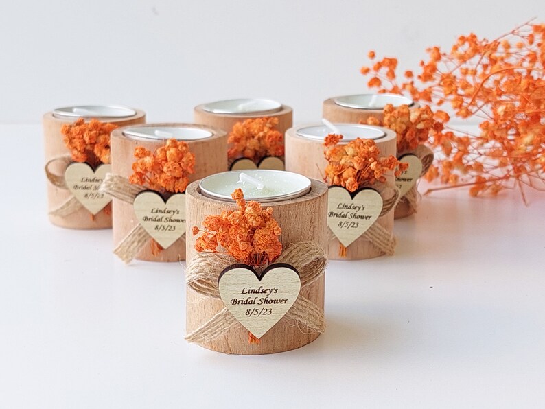 50 PCS Wedding candle favors Personalized candle favors Rustic candle favors Bridal shower candle favors Vintage candle favors image 1