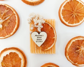 Orange Citrus Bridal Shower Gifts Bridal Shower Favors Personalized Wedding Favors Orange Wedding Gifts for Wedding guests Personalized Soap