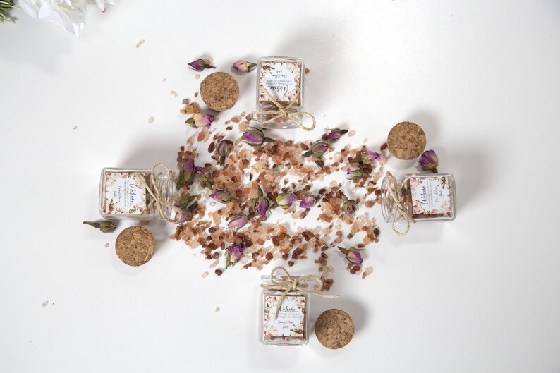 Rose Bridal Shower Gifts Vegan Wedding Favors Bath Salt Favors Bulk Wedding Favors Individual Engagement Favors in Bulk Rose Bridal Gift image 6