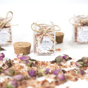 Rose Bridal Shower Gifts Vegan Wedding Favors Bath Salt Favors Bulk Wedding Favors Individual Engagement Favors in Bulk Rose Bridal Gift image 1