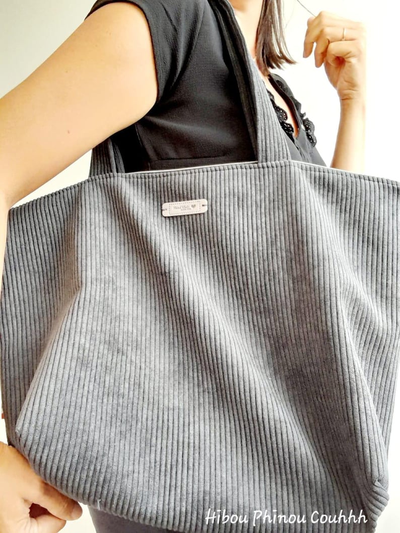 Borsa tote per donne in velluto a coste, borsa a tracolla casual