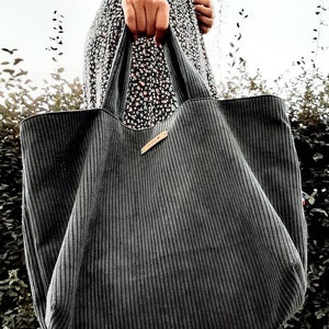 Sac cabas velours côtelé - coton - upcyclé