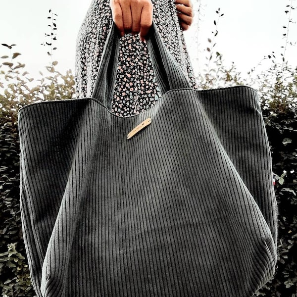 Corduroy Tote Bag - Black main image 0