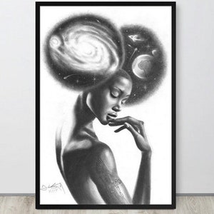 black girl magic wall art/ black girl wall art/ black queen poster/ black girls rock art print